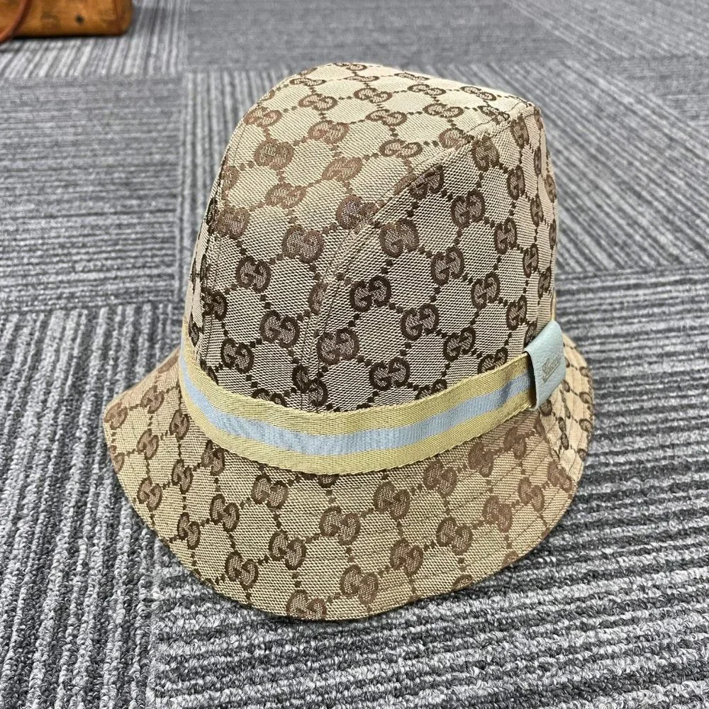 SOLD Gucci Beige Guccissima Stripe Bucket Hat - Picture 7 of 7